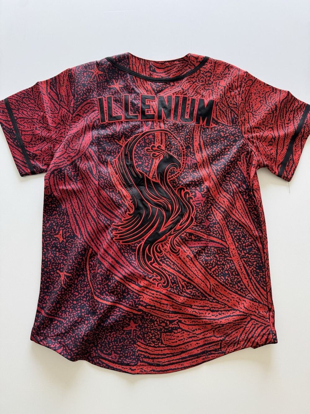 ILLENIUM Phoenix Jersey Red Black Tour Merch Baseball Shirt Sz Medium